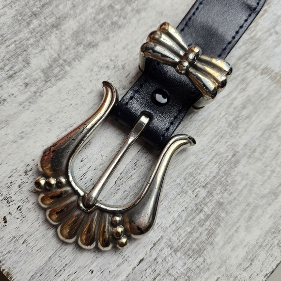 BLUE Woven Faux Leather Vintage Belt - Picture 4 of 12